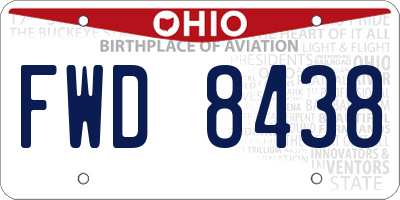 OH license plate FWD8438