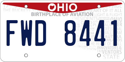OH license plate FWD8441