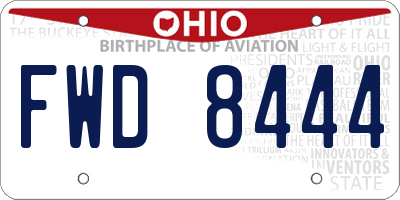 OH license plate FWD8444