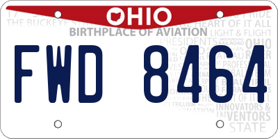 OH license plate FWD8464