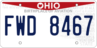OH license plate FWD8467