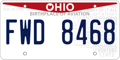 OH license plate FWD8468