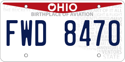 OH license plate FWD8470