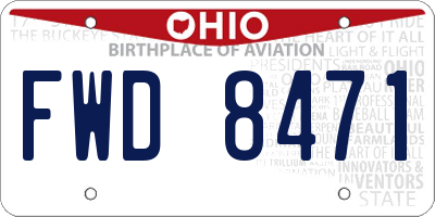 OH license plate FWD8471