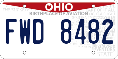 OH license plate FWD8482