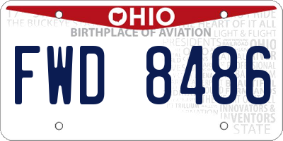 OH license plate FWD8486