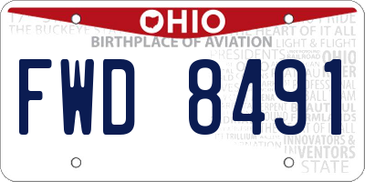 OH license plate FWD8491