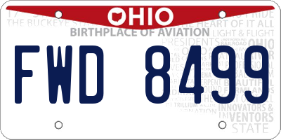 OH license plate FWD8499