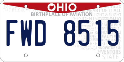 OH license plate FWD8515