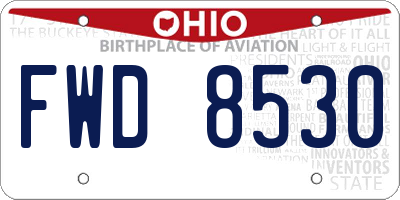 OH license plate FWD8530