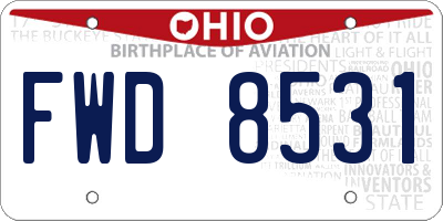 OH license plate FWD8531