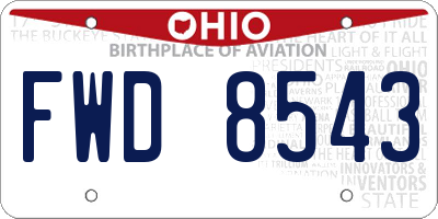 OH license plate FWD8543