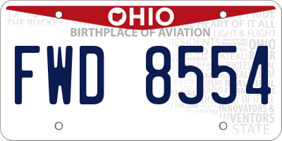 OH license plate FWD8554
