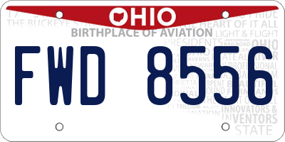 OH license plate FWD8556