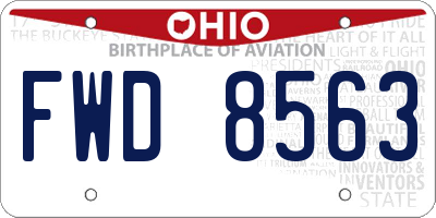 OH license plate FWD8563