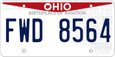 OH license plate FWD8564