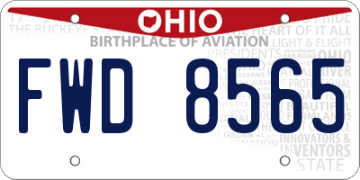 OH license plate FWD8565