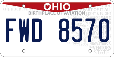 OH license plate FWD8570