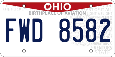 OH license plate FWD8582