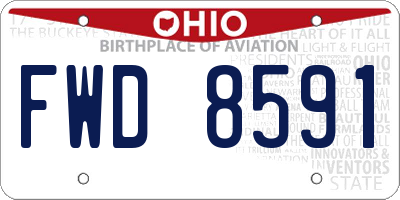 OH license plate FWD8591