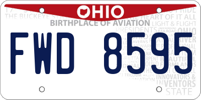 OH license plate FWD8595