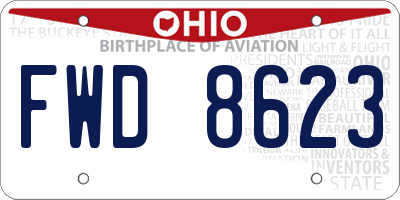 OH license plate FWD8623