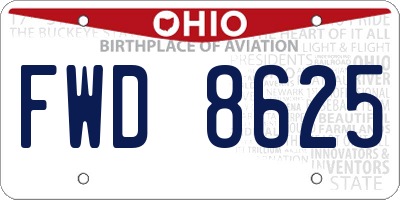 OH license plate FWD8625
