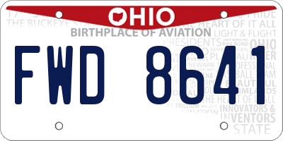 OH license plate FWD8641
