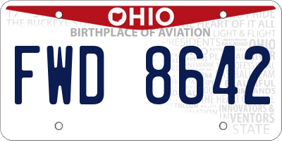 OH license plate FWD8642