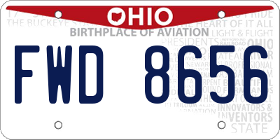 OH license plate FWD8656