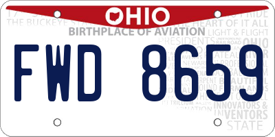 OH license plate FWD8659