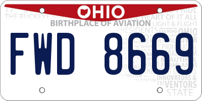 OH license plate FWD8669