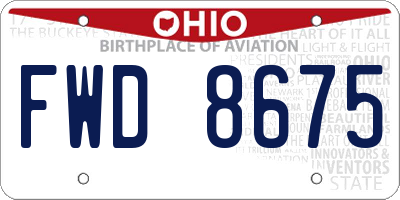 OH license plate FWD8675