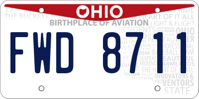 OH license plate FWD8711