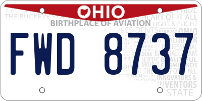 OH license plate FWD8737