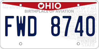 OH license plate FWD8740