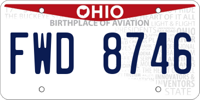 OH license plate FWD8746