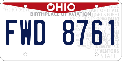 OH license plate FWD8761
