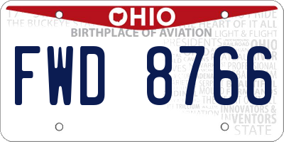 OH license plate FWD8766