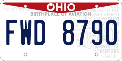 OH license plate FWD8790