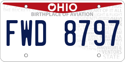 OH license plate FWD8797