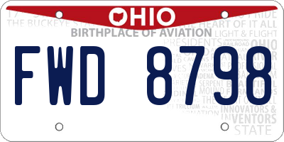 OH license plate FWD8798