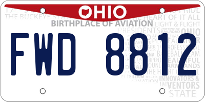 OH license plate FWD8812