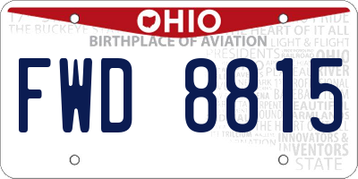 OH license plate FWD8815
