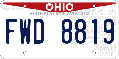 OH license plate FWD8819
