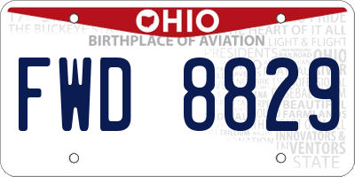 OH license plate FWD8829