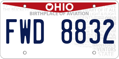 OH license plate FWD8832