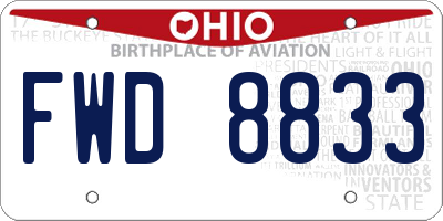 OH license plate FWD8833