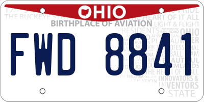 OH license plate FWD8841