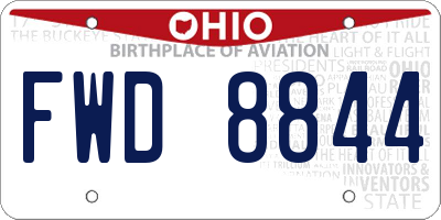 OH license plate FWD8844